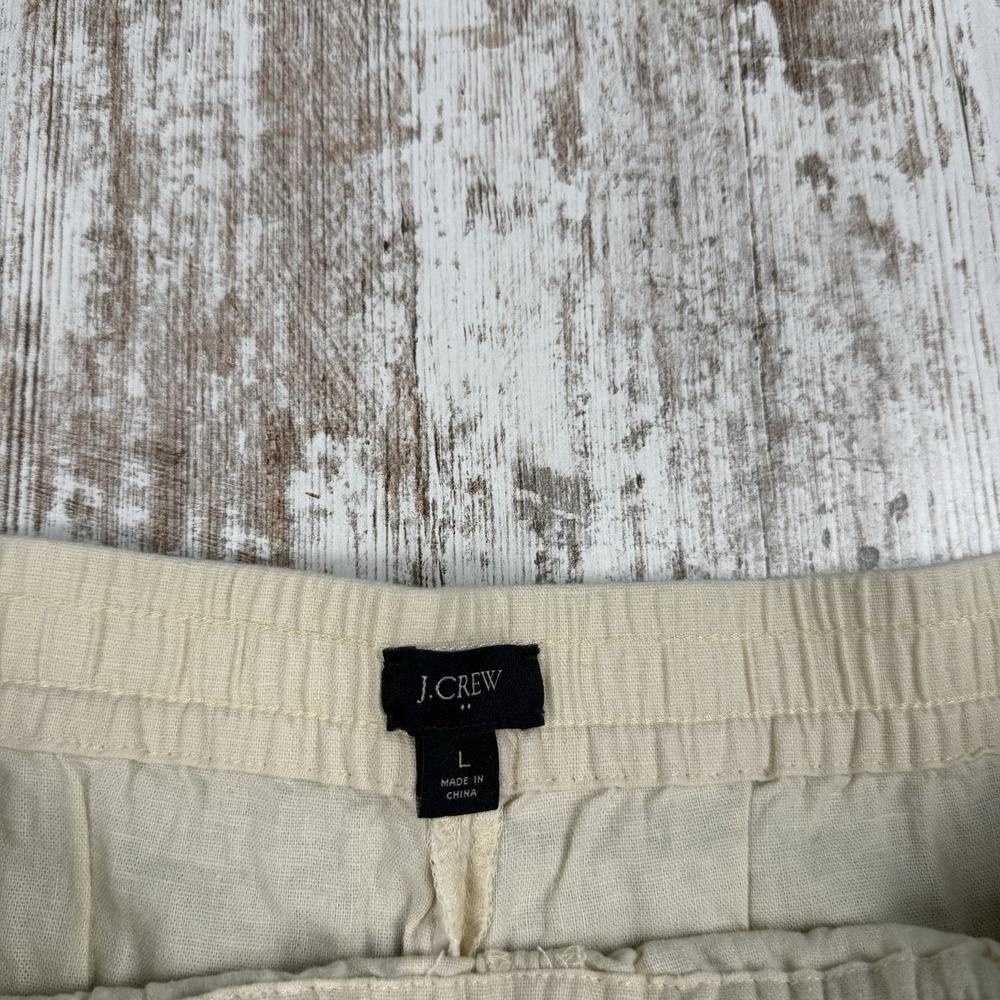 J.Crew Beige Linen Blend Shorts Sz L Lightweight Breathable - Picture 2 of 8